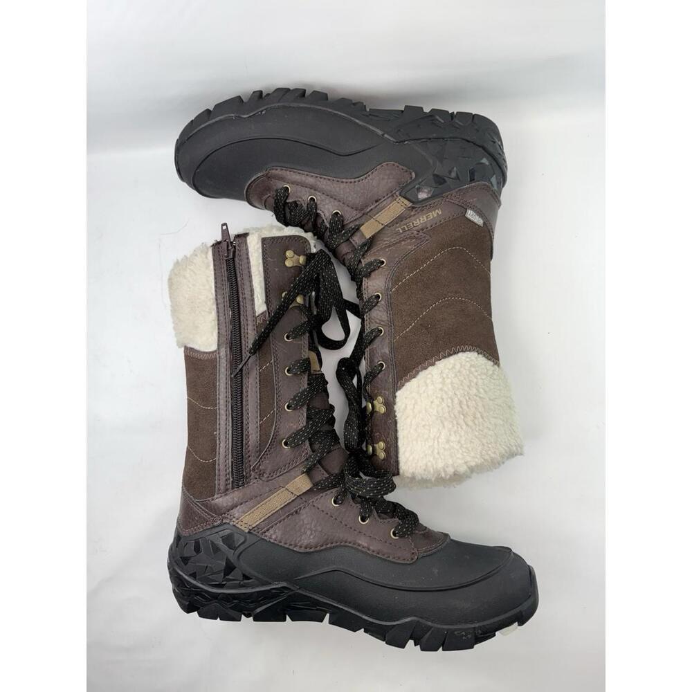 Merrell Aurora Tall Espresso Brown US 7 EU 37.5 Waterproof Winter Snow Boots - Picture 7 of 9
